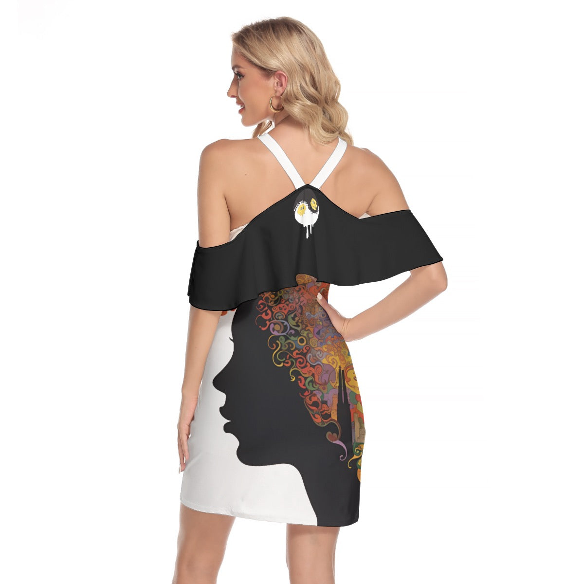 Trippy Cami Dress With Ruffle