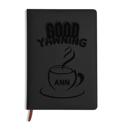 Good Yawning Engraved Black Notebook