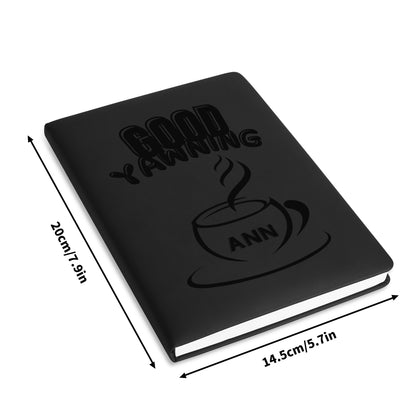 Good Yawning Engraved Black Notebook